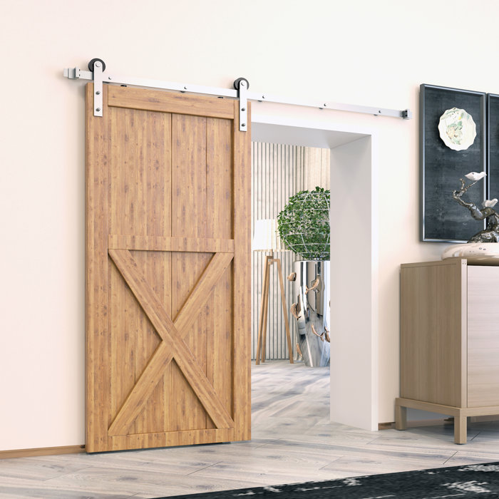 Homacer Straight Stainless Brushed Nickel Steel Standard Single Barn